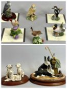 BORDER FINE ARTS SMALL ANIMAL FIGURES (6) - 'Charming', B1214, 'Drake', B1105, 'Night Watch', B0175,