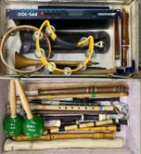 VARIOUS MUSICAL INSTRUMENTS COLLECTION - including maracas, tambourines, recorders, piccolos, ETC