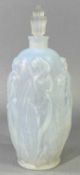 SABINO OPALESCENT GLASS SCENT BOTTLE WITH STOPPER - moulded depicting five various classical style