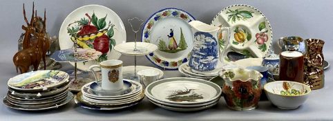 MIXED CHINA - to include a Winton floral decorated and lustre glazed two-tier cake stand, a