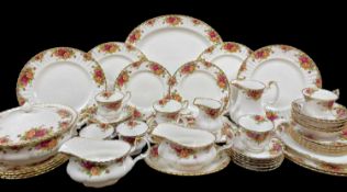 ROYAL ALBERT 'OLD COUNTRY ROSES' BONE CHINA DINNER & TEAWARES, including 6 each of dinner,