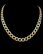 9CT GOLD FLAT CURB LINK CHAIN, 53.5cms long, 20.1gms Provenance: private collection Cardiff