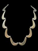 GEORG JENSEN 'BOOMERANG' NECKLACE, designed by Nanna Ditzel, No 276, the curved and polished