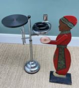 BELGIAN DeMEYER ART DECO SMOKER'S STAND, chrome and bakerlite, with rise/fall table, ashtray and