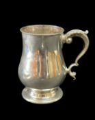 MID VICTORIAN SILVER BALUSTER TANKARD, Elkington & Co, Birmingham 1868, circular pedestal base, 13.