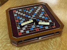 FRANKLIN MINT: SCRABBLE - THE COLLECTORS EDITION, with 24k gold plated tiles, hardwood framed