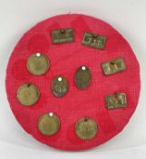 ASSORTED BRASS MINER'S TAGS, variously stamped 'Birch Coppice Mine', 'Taff Merthyr', 'Colliery