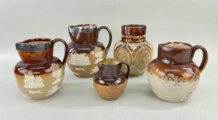 ASSORTED 19TH CENTURY DOULTON & OTHER STONEWARE JUGS, including Doulton lambeth 1889 Victoria