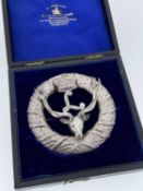 SEAFORTH HIGHLANDERS WHITE METAL OFFICER'S PLAID BADGE, by R. & H.B. Kirkwood, 66 & 68 Thistle St.