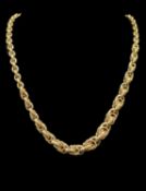 14K GOLD GRADUATED FANCY LINK CHAIN, 44cms long, stamped '585', 19.8gms Provenance: deceased