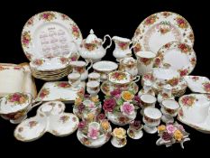 ROYAL ALBERT 'OLD COUNTRY ROSES' BONE CHINA BREAKFAST SET, comprising small teapot, cream and milk