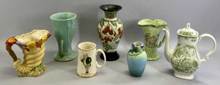 GOUDA VASE - of baluster form decorated with leaves and berries, signed and numbered on base, 28.