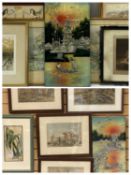 PAINTINGS, PRINTS & OTHER ART WORKS - a mixed collection, ALFRED BURGESS SHORROCKS watercolour -