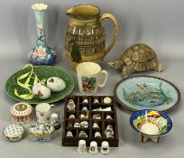 ROYAL DOULTON DICKENS SERIES JUG, 20cms H, an Old Tupton ware vase with bulbous body and square