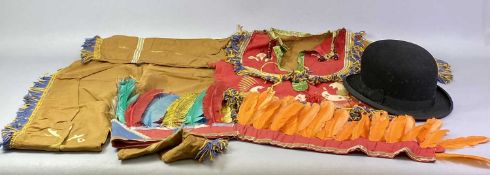 CHILD'S NATIVE AMERICAN OUTFIT - circa 1930s with trousers, tunic and feather hat and a Woodrow