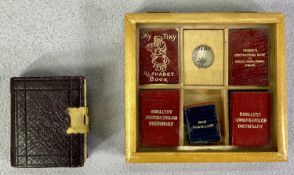 MINI LIBRARY - by David Bryce & Son Glasgow, four leather bound miniature books, Alphabet book and