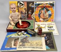 VINTAGE BABY DOLL with composite head, sleeping blue eyes and open mouth, impressed 'A M Germany