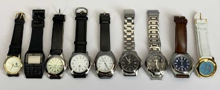 GENT'S WRISTWATCHES - a collection of 9, makes include Casio, Q Max, Predator and Science Museum