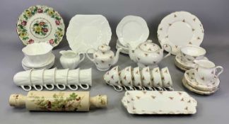 A SHELLEY DAINTY WHITE-GLAZED TEASET, 21 pieces, a 'Rosebud' part tea service, various makes, 39