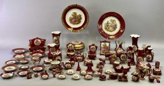 LIMOGES PORCELAIN CABINET PIECES - a collection including miniature furniture, teaware, vases,
