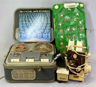 A PHILLIPS HIGH FIDELITY 'REEL TO REEL' PLAYER, a Calanda overlock 791 sewing machine with foot