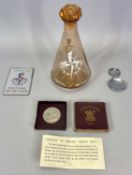 FESTIVAL OF BRITAIN 1951 - a commemorative Crown in presentation box, a chrome caddy spoon with