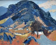 ‡ GWILYM PRICHARD oil on canvas - entitled verso on Martin Tinney Gallery label 'Ffordd i Tan y