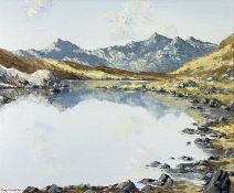 ‡ CHARLES WYATT WARREN oil on board - Llyn Mymbyr and Y Wyddfa (Snowdon), signedDimensions: 50 x