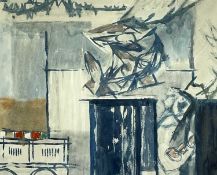 ‡ ERIC MALTHOUSE mixed media - entitled verso 'Pigeons', unsignedDimensions: 35 x 42cmsProvenance: