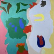 ‡ ERIC MALTHOUSE oil on canvas - entitled verso 'Bagatelle Early Version Red and Green', signed