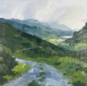‡ DAVID GROSVENOR oil on canvas - entitled verso 'Nant Gwynant III', signedDimensions: 30 x