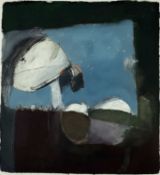 ‡ ROGER CECIL mixed media, oil and pastel - semi abstract reclining figure, entitled verso 'Figure