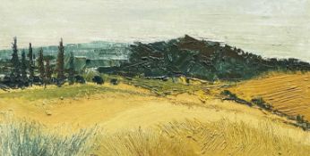 ‡ GWILYM PRICHARD oil on canvas - French summer landscape with cornfields and poplars,