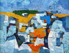 ‡ JOHN ELWYN oil on canvas - entitled 'Evening Landscape', signed and dated 1976Dimensions: 35.5 x