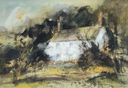‡ WILLIAM SELWYN mixed media - Pwll Fanogl (Kyffin Williams' home overlooking the Menai Straits