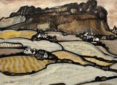 ‡ GRAHAM CLARKE mixed media on board - entitled verso 'Carnlledi (St Davids)', signedDimensions: