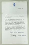 CHARLES AND DIANA TYPED & AUTOGRAPHED LETTER, dated 7th October 1981, signed 'Yours most