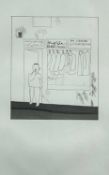 ‡ DAVID HOCKNEY R.A. etching - ‘To Remain’, figure standing in the doorway of a Dry Cleaners,