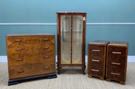 GROUP VINTAGE FURNITURE comprising pair of 1940s bedside cabinets with Board of Trade CC41 stamps,
