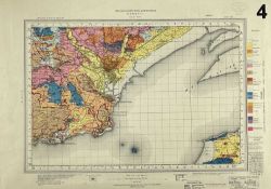 MID 20TH CENTURY GEOLOGICAL SURVEY ENGLAND & WALES (ORDNANCE SURVEY COLOURED MAP), Cardiff,