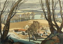 CAVENDISH MORTON & CONCORD MORTON (British, b. 1874 & 1911), colour lithograph - View from Arreton