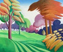 ‡ RALPH SPILLER (Contemporary Welsh) acrylic on board - entitled verso 'Singleton Park', signed with