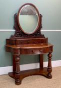 LATE VICTORIAN DUCHESS DRESSING TABLE, with mirror, above small drawers above table with single