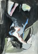 LISA CARTER-GRIST (Welsh, b. 1972) mixed media - abstract, entitled verso 'Night Figure', signed and