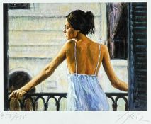 ‡ FABIAN PEREZ (Argentinian, b. 1967) limited edition (359/495) coloured print - Balcony at Buenos