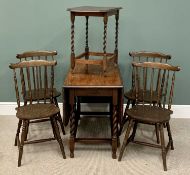 FURNITURE PARCEL - barley twist oak gate leg table, 74cms H, 152cms W (open), 106cms D, a set of