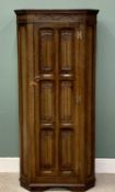OAK HALL ROBE - polished single door with six linenfold panels, labelled 