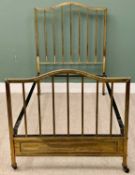 ANTIQUE BRASS BED FRAME - 145cms H, 109cms W, 211cms L