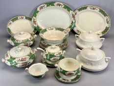 BRIDGWOOD FLORAL DECORATED DINNER WARE and other similar, approx 16 pieces, and a pair of