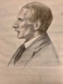 C F TUNNICLIFFE watercolour and pencil on 'Michallet' quality textured paper - head and shoulders